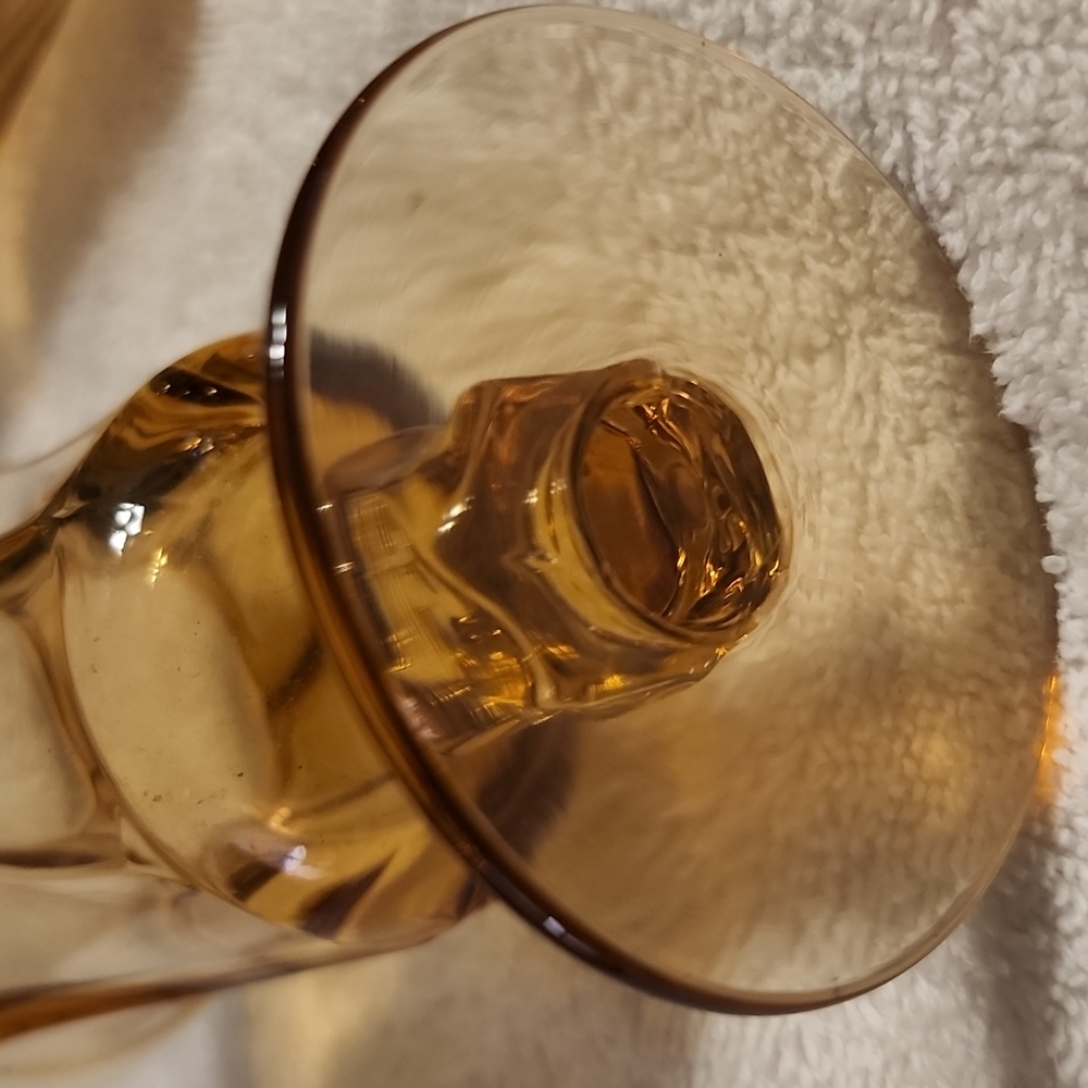 Elegant Vintage Amber Jamestown Fostoria Water Goblet  | Set of 3 - Picture 7 of 11